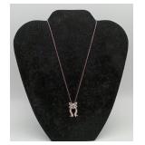 Sterling Silver RibbonTail Bow Pendant Necklace