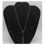 Lafonn Sterling Silver Y Necklace Crystal Accents