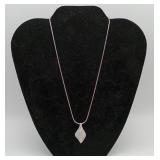 Sterling Silver Pave CZ Leaf Pendant Necklace