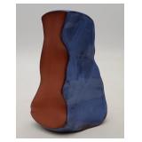 Red clay Glazed Asymmetrical Studio Pottery Vase