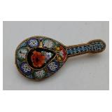 Micro Mosaic Italian Mandolin Gold Tone Pin
