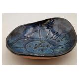 High Glazed Hand Thrown Red Art Pottery Bowl SIGND
