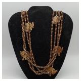 Tribial Carved Bone Elephant Necklace