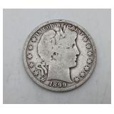 1899 Silver Half Dollar Barber US Coin