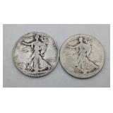 1920-S Walking Liberty Silver Half Dollar 2 Total