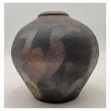 ESM Studio Art Pottery Vase Metallic Silver Glaze