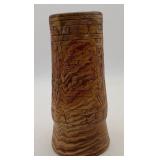 Aztec Cylinder Vase Mexican Mayan Swirl Sandstone