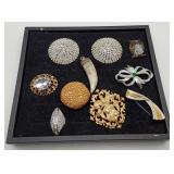 Napier & Other Costume Brooches Pins Rhinestone