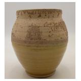 Vintage 1990's Studio Pottery Yellow Speckle Vase