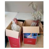 2 Christmas Angel Yard Ornaments Lights Up