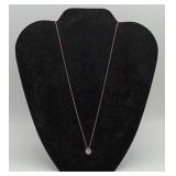 Sterling Silver Round CZ Pendant Necklace