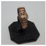 Gold Gilt Over 800 Silver Filigree Cameo Bracelet