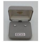 14k Gold Heart CZ Stud Earings