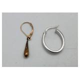 14k & 10K gold Earrings 1.3 grms tw see NOTES