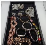 MK Jewelry Rhinestone Tiger Bracelet Necklace