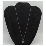 Sterling Silver BLUE Stone Saturn Pendant Necklace