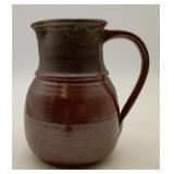 Brown Red Studio Pottery Pitcher LIKE R. Crystal
