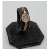 14k Gold Hamilton Ladies Watch With Diamonds RUNS