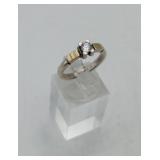 Sterling Silver & Gold two Tone CZ Ring