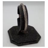 Sterling Silver Twisted Hinged Bangle Bracelet 11g