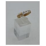 Gold On Sterling Silver 5 Princess Cut CZ Ring