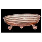 Anchor Hocking Pink Depression Glass 3 Footed Bowl