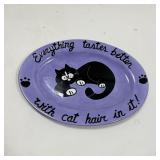 Cute Black n White Cat Serving Plate