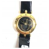 Disney Watch: Time Works Mickey Black & Gold Tone