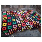 Vintage Crochet Afghan Blanket Granny Square