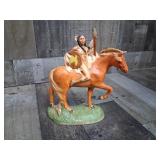 Vintage Native American Warrior Horseback Figurine