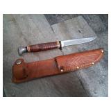 Vintage Ka-Bar 1226 Fixed Blade Knife w/ Sheath