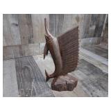 Vintage MCM Hand Carved Marlin Swordfish Statue