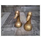 Vince MCM Brass Malard Duck Head Book Ends