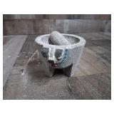 Vintage Mexican Molcajete Mortar Pestle Bowl