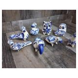 Vintage Tonala Mexican Folk Art Pottery Figures