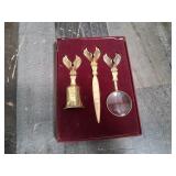 Vintage Brass American Eagle Desk Accessories Lot