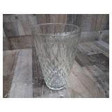 Vintage Pressed Glass Diamond Pattern Vase