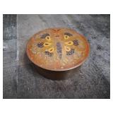 Vintage Round Brass Butterfly Trinket Box