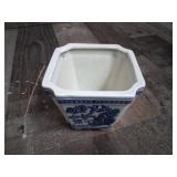 Vintage Decorative Blue White Porcelain Planter