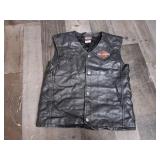 Harley Davidson Black Leather Vest Size 12/14