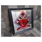 Vintage Red Dog Mirror Bar Sign
