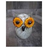 Murano Style Blown Glass Art Owl Figurine