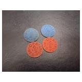 Vintage World War 2 1940s Ration Tokens