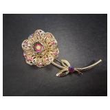 Vintage Sarah Coventry 1961 Flower Brooch