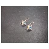 Vintage Silver .925 Blue Topaz Earrings