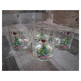 Vintage Culver Old Fashioned Christmas Glasses