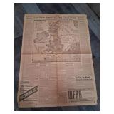 Antique 1939 WW2 Newspaper Article