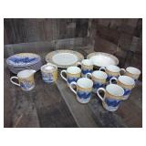 American Atelier Rooster Toile Dish 20pc Set