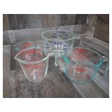 Pyrex Glass 4 Piece Measuring Cup Lot