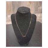 14k Gold Necklace Love Pendant